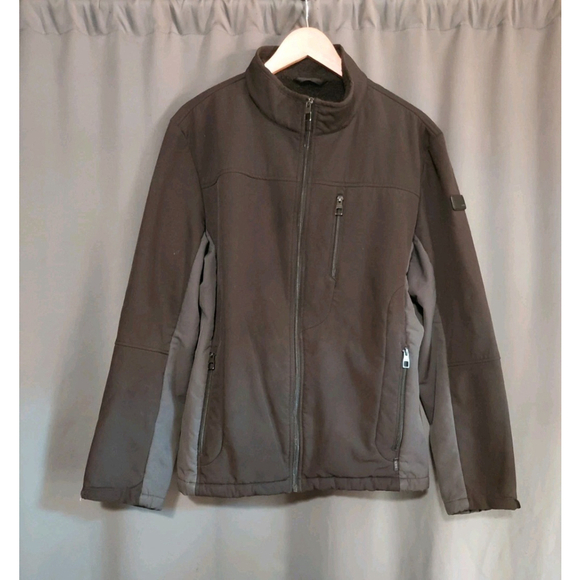 Tumi Tech Mens Grey Insulated FleeceLined Softshell Jacket Coat Zip Size Large - Picture 10 of 10